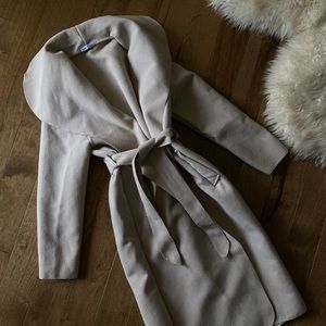 COPY - Beige Trench Coat Felt Trench Made in Italy